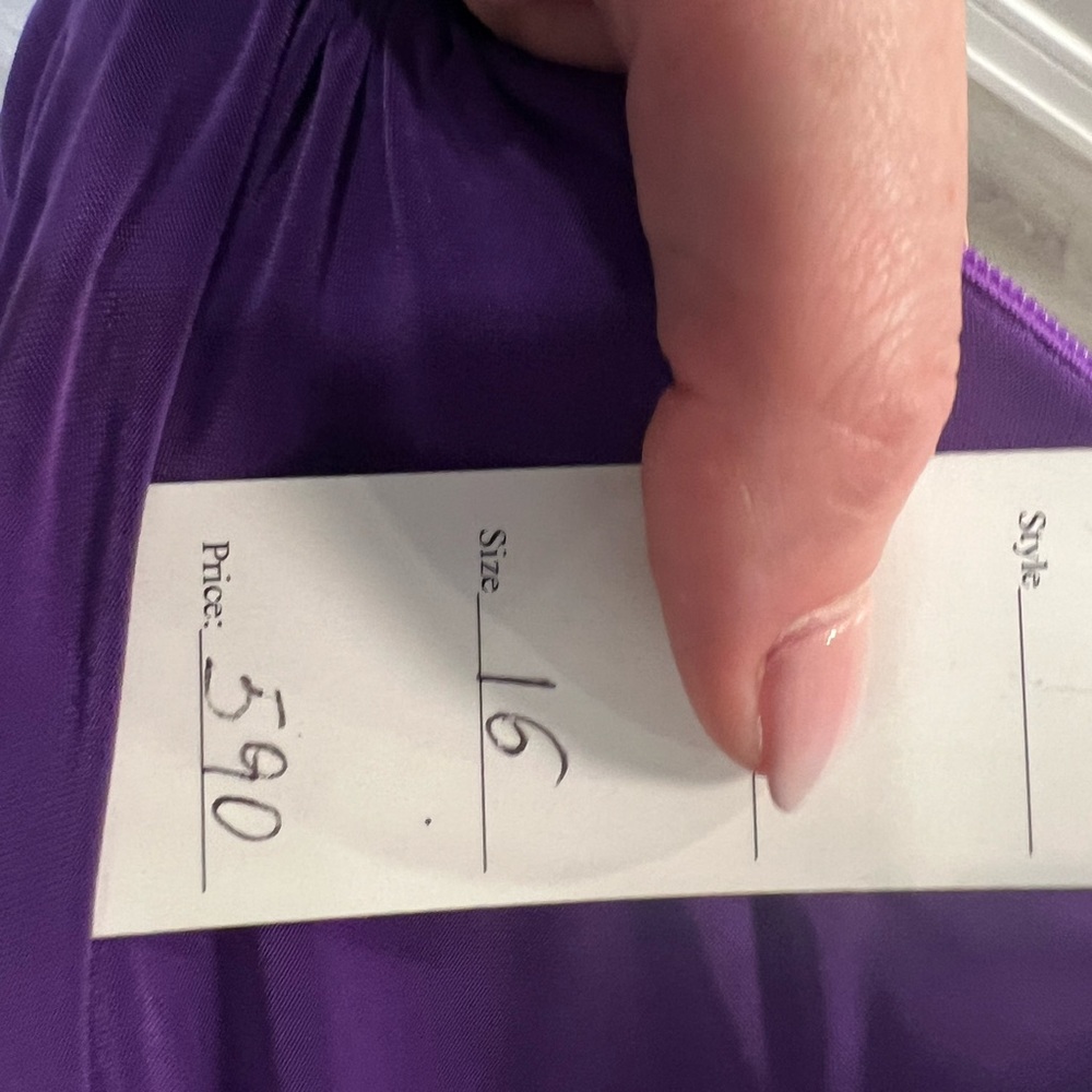 Jovani Purple Ruched Sweetheart Gown - Picture 3 of 3